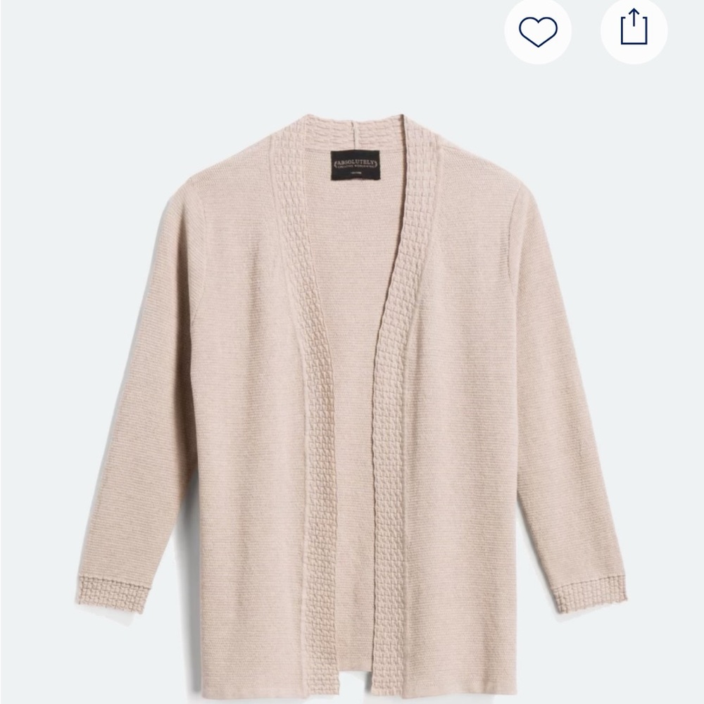 Braylee Textured Beige Knit Cardigan